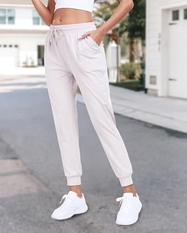 Mgput 4 Pack Women's Joggers Pants with Pockets-Women Lightweight Sweatpants for Running Yoga Athletic Casual Pants(TYP601-1XL/2XL Color 1) - Image 3