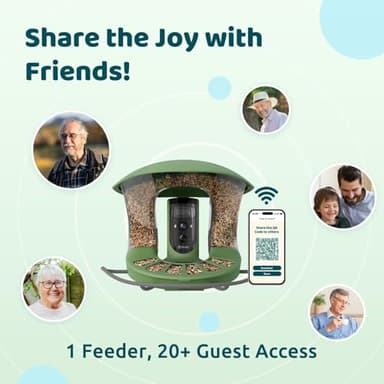 Birdfy 2 Smart Bird Feeder with Camera, Dual-Lens (2K+1080P) Camera for Live Streaming & Close-Up Photos, AI Identifies Bird Species, Solar-Powered Backyard Birdwatching Gift - Image 7