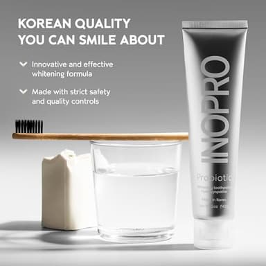 InoPro Natural Whitening Hydroxyapatite Toothpaste with Probiotic for Sensitive Teeth, Fluoride Free Enamel Repair Remineralizing Toothpaste, SLS Free, Baking Soda, Coconut Oil, 5oz - Image 7