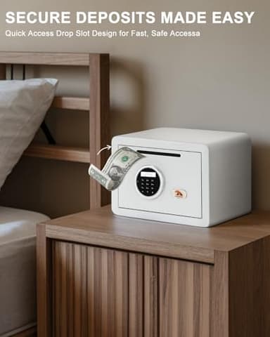 TIGERKING Drop Safe, Digital Safe With Keypad, White Small Safe Box- Deposit Cash Easily, Money Security Box For Home, Business, 1.2 Cubic Feet - Image 2