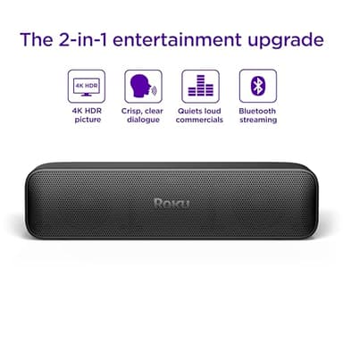 Roku Streambar SE | 2-in-1 TV Soundbar with Built-in 4K/HD/HDR Streaming, Premium Speakers, & Enhanced Speech Clarity for Crisp, Clear Dialogue - Quick Guided Simple Setup (Renewed) - Image 3