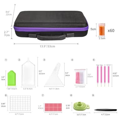 60 Slots Storage Container for Diamond Art Kits for Adults,Portable Bead Storage Boxes for Diamond Painting Accessories and Tools - Image 3