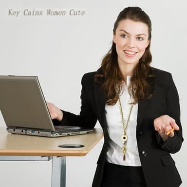 Liohoen Lanyards for Id Badges Women Cute Teacher Lanyard with Id Holder Lanyards for Beaded Keychain Lanyard Lanyard String (Yellow) - Image 2