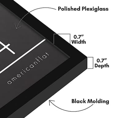Americanflat 16x24 Poster Frame with Polished Plexiglass - Streamline Collection - Thin Border Picture Frame for Wall Display - Hanging Hardware Included - Black - Image 3