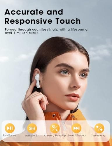 ZZU Wireless Earbuds, 2025 Ear Buds with Big Bass Stereo Sound, Lightweight Bluetooth Earbuds with 48 Hours Playtime, in-Ear Fit Earphones, IPX7, Hands-Free Calls with AI for iPhone, Android, Pad - Image 7