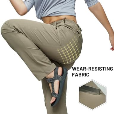 MIER Women's Quick Dry Cargo Pants Lightweight Tactical Hiking Pants with 6 Pockets, Stretchy and Water-Resistant, Rock Grey, 12 - Image 2