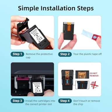 61XL Ink Cartridges Combo Pack Replacement for HP Ink 61 XL High Yield Work with HP Envy 5530 4500 4502 5535 Officejet 4630 4635 Deskjet 3510 1010 Printer Remanufactured (Black, Tri-Color, 2 Pack) - Image 7