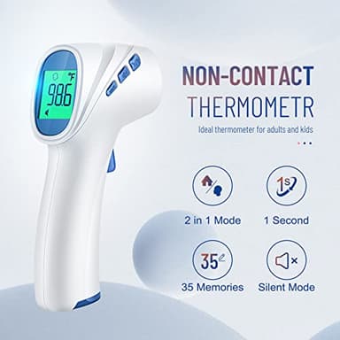 Forehead Thermometer for Adults and Kids, Digital Baby Thermometer with Fever Alarm, Fast Accurate Results, Home Medical & Nurse Essentials - Image 2