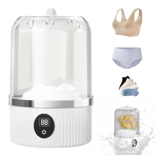 Portable Washing Machine, Underwear Washer, Small Washing Machines, Mini Washing Rechargeable Cordless Washing-Machine, Laundry Cup for Bra, Underwear, Socks (white) - Image 1