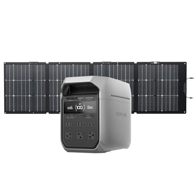 EF ECOFLOW Solar Generator DELTA 3 Plus with 220W Bifacial Solar Panel, 1000W Solar Input, LFP(LiFePO4) Battery, Portable Power Station for Home Backup Power, Camping & RVs - Image 1