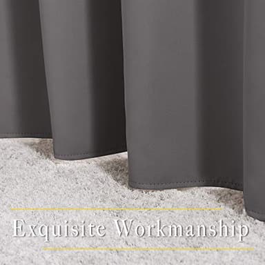 NICETOWN Grey Blackout Curtains & Drapes for Doorway - Grommet Privacy Door Curtains Noise Reducing Thermal Insulated Window Treatments for Bedroom/Living Room (2 Panels, W52 x L78) - Image 6