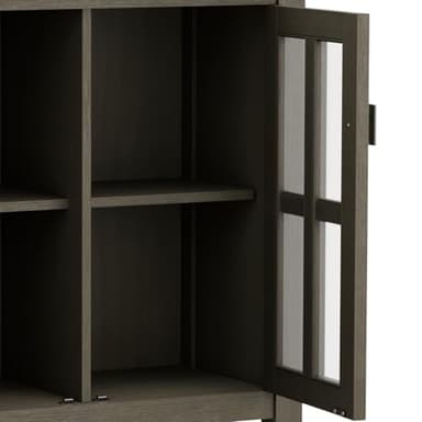 SIMPLIHOME Artisan SOLID WOOD 30 Inch Wide Contemporary Low Storage Cabinet in Farmhouse Grey, For the Living Room, Entryway and Family Room - Image 9