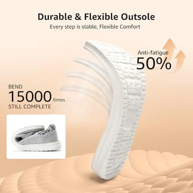 STQ Slip on Casual Shoes for Women Plantar Fasciitis Relief Lightweight Orthopedic Comfy Sneakers Light Grey US 7 - Image 5