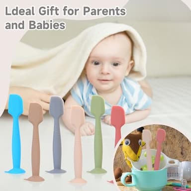 babove Baby Diaper Cream Spatula Applicator 3 Pack Butt Paste Spatula Soft Silicone,Diaper Rash Cream Applicator, Baby Essentials Must Haves Newborn Stuff (Red Green Grey) - Image 5
