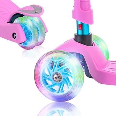 3 Wheel Scooter for Kids, Kids Scooter with Light Up Wheels, Sturdy Deck Design, and 4 Height Adjustable Suitable for Kid Ages 3-12 - Image 2