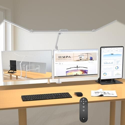 EPABINA 36W Ultra Bright Architect Desk Lamp with Clamp, Tall Overhead Rotatable Led Desk Light for Home Office, 47Inch Long Adjustable Monitor Light Bar with Remote for Computer Screen Desktop Table - Image 1