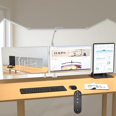 EPABINA 36W Ultra Bright Architect Desk Lamp with Clamp, Tall Overhead Rotatable Led Desk Light for Home Office, 47Inch Long Adjustable Monitor Light Bar with Remote for Computer Screen Desktop Table - Image 1