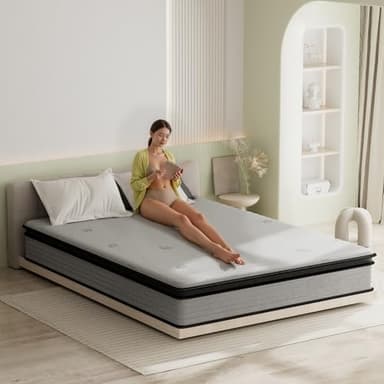 MixDeer Queen Mattress 12inch in a Box,Memory Foam Hybrid Mattress with Pocket Springs and Zoned Support for Back & Lumbar Pressure Relief,Motion Isolation and Edge Support -CertiPUR-US(12 Inch,Queen) - Image 5