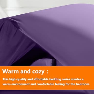 TAIMIT Purple Queen Size Comforter Set - 7 Pieces, Bed in a Bag Bedding Sets with All Season Soft Quilted Warm Fluffy Reversible Comforter,Flat Sheet,Fitted Sheet,2 Pillow Shams,2 Pillowcases - Image 2