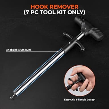 KastKing ToughTide 7pc Fishing Tool Kit, Rechargeable Digital Fish Scale with Lip Grip & Tape Measure, 7” Fillet Knife with Sheath & Sharpener, 8” Split Ring Pliers, Hook Remover, Microfiber Towel - Image 8