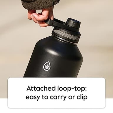 ThermoFlask Bottle with Spout Lid - Stainless Steel Water Bottles with Double-Wall Insulation & BPA-Free Spout Lids - Leak-Proof Reusable Bottles & Lids - 40 oz, Gray Pine (2 Pack) - Image 9