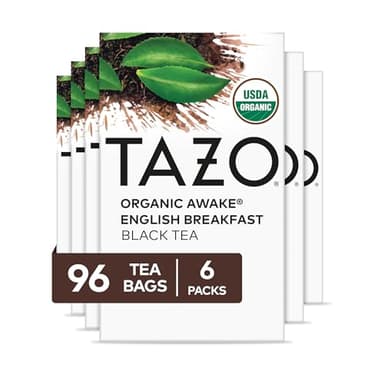 TAZO Organic Awake English Breakfast Black Tea Bags, 96 Total Tea Bags (16ct - Pack of 6) - Image 1