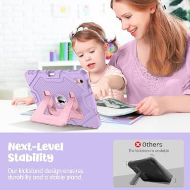 Fintie Case for iPad Air 11-inch M3 (2025) / M2 (2024), iPad Air 5th (2022) / 4th Generation (2020) 10.9 Inch, Fully-Body Rugged Heavy Duty Shockproof Case with Kickstand for Kids, Purple - Image 7