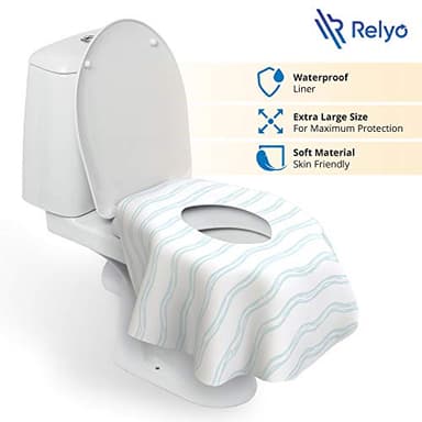 Toilet Seat Covers Disposable - 20 Pack - Waterproof, Ideal for Kids and Adults – Extra Large, Individually Wrapped for Travel, Toddlers Potty Training in Public Restrooms (Waves, 20) - Image 2
