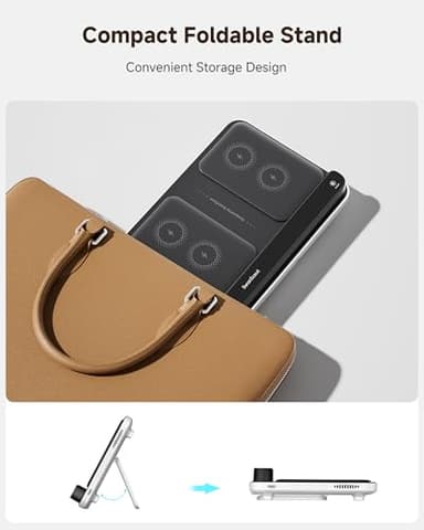 Dual Wireless Charger Stand, SwanScout 504, Foldable Wireless Charging Station Pad for iPhone Air/17/16/15 Series, Samsung Galaxy S25/S24/S23, Google Pixel 10/9/8, Android Phones, AirPods/Galaxy Buds - Image 8