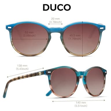 DUCO Polarized Sunglasses for Women Retro Round Women's Sunglasses Classic Vintage UV400 Shades DC1230 - Image 3