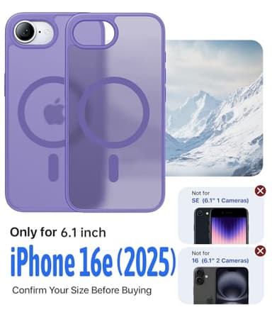 Eastinbox Magnetic Shockproof for iPhone 16e Case 2025[Compatible with MagSafe][Military-Grade Protection] Anti-Yellowing, Matte Back Protective Phone Case for iPhone 16 e case 6.1",Light Purple - Image 6