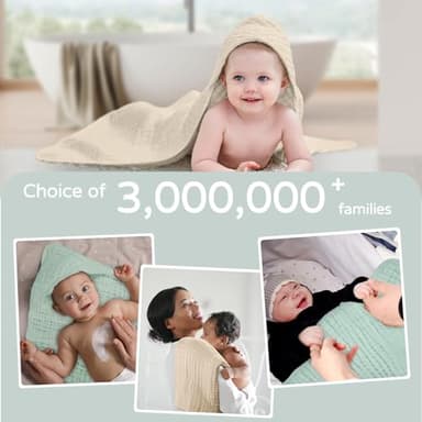 Yoofoss Hooded Baby Towels for Newborn 2 Pack 100% Muslin Organic Cotton Baby Bath Towel with Hood for Babies, Infant, Toddler and Kids, 32x32Inch, Soft and Absorbent Newborn Essential,Apricot&Green - Image 6