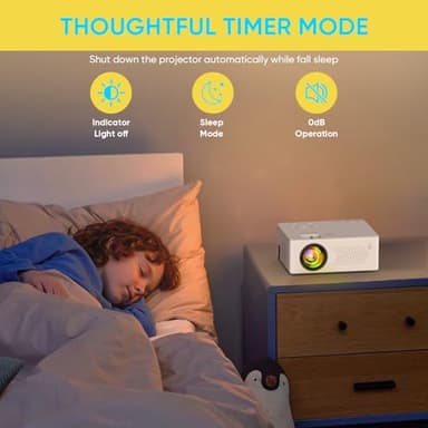 PURSHE Mini Bluetooth Projector, Full HD 1080P Supported Portable Outdoor Movie Projector for iOS, Android, Windows, Compatible with TV Stick/HDMI/Smartphone/PS4/USB [Remote Included] - Image 8