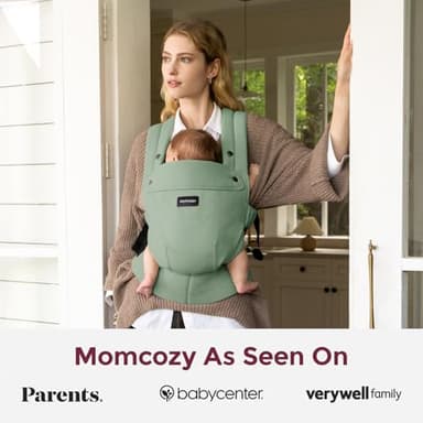 Momcozy Baby Carrier with Natural Cotton Linen, Built to Last, Ergonomic Design, 7-44lbs for Infant and Toddler, Lightweight and Comfortable, Hands-Free for Moms&Dads, Sage Green - Image 6