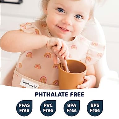 Tiny Twinkle Mess Proof Baby Bibs for Eating – Waterproof, Wipeable Toddler Bibs with Pocket – Baby Food Bibs for Girls & Boys(3 Pack,Unicorn) - Image 4