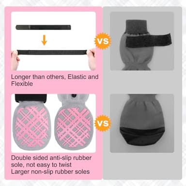 BEAUTYZOO Dog Socks to Prevent Licking Paws, Dog Shoes for Hot Pavement Small Medium Large Senior Dog Booties, Non Slip Dog Boots & Paw Protectors for Hardwood Floors Traction Control Indoor - Image 4