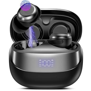 DUSONLAP Sleep Earbuds Bluetooth 5.4 in Ear Light-Weight Headphones, Mini Sleep Headphones Small Design for Side Sleepers, 47H Playtime with Charging Case, Clear Calls Earphones, Black - Image 1