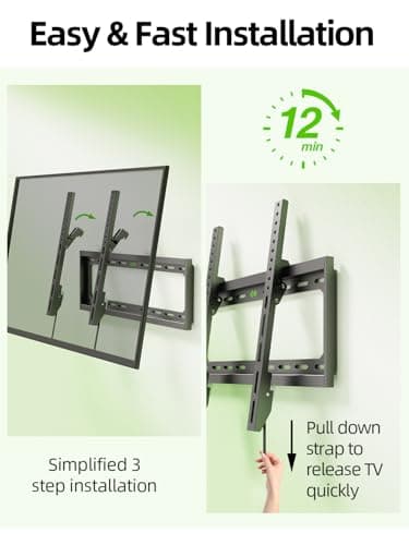 USX Mount Tilting TV Wall Mount Bracket Low Profile for Most 26"-60" LED, LCD, Flat Television, TV Bracket Tilt Mount for VESA 400x400mm- Up to 99lbs, Quick Lock and Release Fits 12" 16" Stud - Image 6