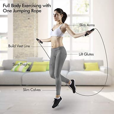 Jump Rope, Tangle-Free Rapid Speed Jumping Rope Cable with Ball Bearings for Women, Men, and Kids, Adjustable Steel Jump Rope with Foam Handles for Home Gym Exercise Fitness Workout Equipment & Slim Body - Image 5