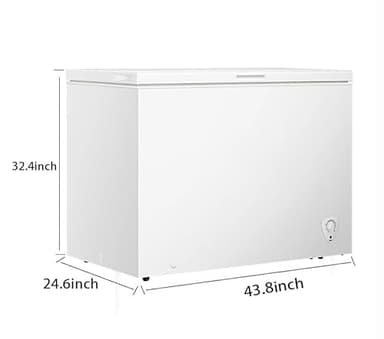 Deep Freezer 10.0 Cu Ft Chest Freezer with 7 Adjustable Thermostat Control and Removable Wire Basket for Office Bar or Home Kitchen Compact Freezers white - Image 7