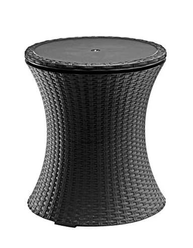 Keter Pacific Cool Bar Outdoor Patio Furniture and Hot Tub Side Table with 7.5 Gallon Beer and Wine Cooler, Dark Grey - Image 9