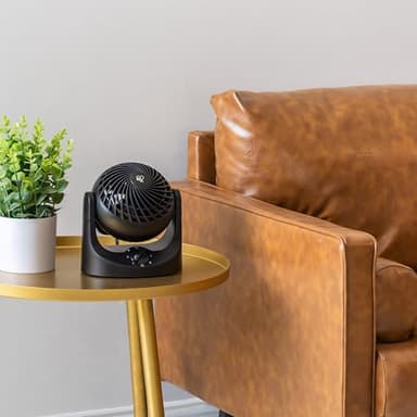 IRIS USA WOOZOO Desk Fan, Air Circulator, 3 Speeds, 32ft Max Air Distance, 112° Adjustable Tilt, 27.5db Quiet Motor, Small Fan for Bedroom, Office, Dorm, Black - Image 8