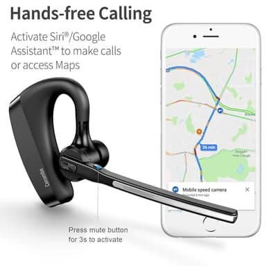 Conambo Bluetooth Headset 5.2 with CVC8.0 Dual Mic Noise Cancelling Bluetooth Earpiece 16Hrs Talktime Wireless Headset for Truck Driver iPhone Android Cell Phones - Image 4