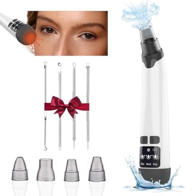 Blackhead Remover Vacuum - Black Head Remover for Face,Blackhead Extractor Tool with 3 Adjustable Suction Levels,4 Probes,USB Interface Type Pore Vacuum,Suitable for Women and Men (White) - Image 1
