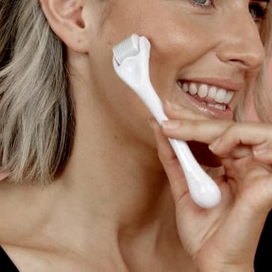 ROSELYNBOUTIQUE Derma Roller for Hair Beard Facial Skin Face 540 Microneedles At-Home Beauty Instrument White Holiday Gift for Men Women - Image 3