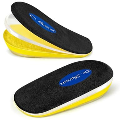 Dr. Shoesert Adjustable Orthopedic Heel Lift, 3-Layer Height Increase Insoles for Heel Pain and Leg Length Discrepancy, Heel Wedge Inserts for Achilles Tendonitis (Black, Large) - Image 1