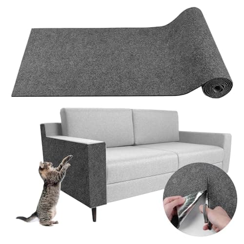 Climbing Cat Scratcher Mat Trimmable Cat Scratching Post Carpet 78.7'' x15.8'' Self Adhesive Carpet Mat Pad Replacement for Cat Tree Shelves Post Couch Wall Furniture Steps DIY Protector (Dark Gray) - Image 1