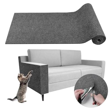 Climbing Cat Scratcher Mat Trimmable Cat Scratching Post Carpet 78.7'' x15.8'' Self Adhesive Carpet Mat Pad Replacement for Cat Tree Shelves Post Couch Wall Furniture Steps DIY Protector (Dark Gray) - Image 1