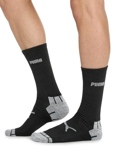 PUMA mens 6 Pack Crew running socks, White/Black/Grey, 13-15 US - Image 4