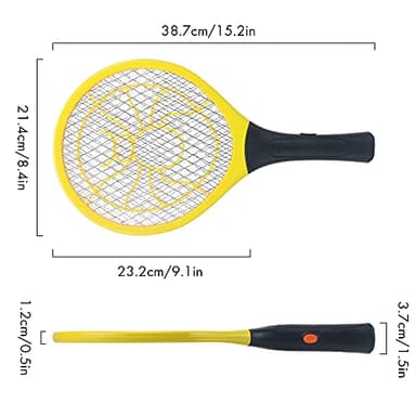 FOBELISK Electric Fly Swatter - Bug Zapper - Best High Voltage Handheld Mosquito Killer - Wasp, Fruit Fly, Insect Trap Racket for Indoor, Travel, Camping and Outdoor Control (2 AA Batteries Included) - Image 2